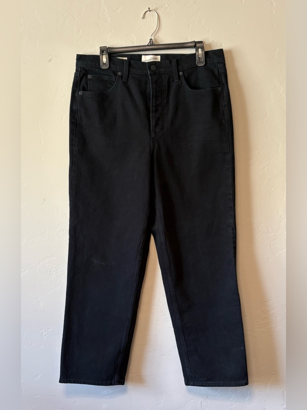 Women’s Universal Threads Highest RiseStraight Button Fly Cropped Jeans Black 12